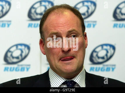 Rugby Union - Conférence de presse écossaise - Stade Murrayfield.Gordon Mckie, directeur général du rugby écossais, lors d'une conférence de presse au stade Murrayfield, à Édimbourg. Banque D'Images