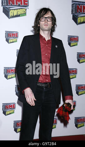 Prix NME 2007 - Londres.Jarvis Cocker arrive pour les NME Awards 2007 au Hammersmith Palais à l'ouest de Londres. Banque D'Images