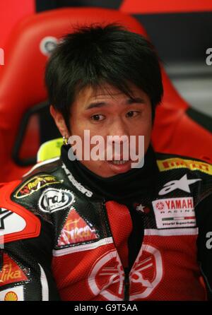 Motocyclisme - Championnat du monde SBK Superbike 2007 - troisième tour - Donington Park. Noriyuki Haga au Japon Banque D'Images