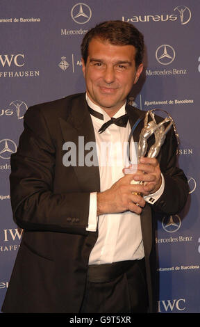 Joan Laporta arrive aux Laureus World Sports Awards, au Palau Sant Jordi, à Barcelone, en Espagne. SORTIE AP. Banque D'Images