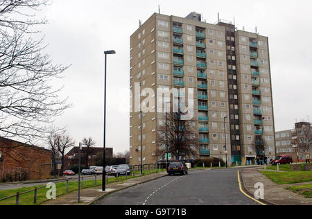 Essai de complot de bombe de juillet 21.L'extérieur de Curtis House à New Southgate, au nord de Londres. Banque D'Images