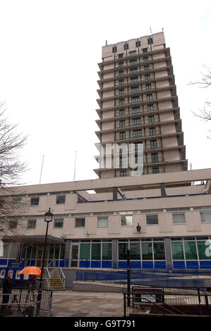 Vue générale du poste de police de Paddington Green, Londres. Banque D'Images