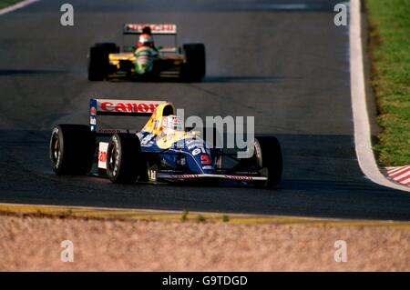 GRAND PRIX PORTUGAIS DE COURSE AUTOMOBILE.NIGEL MANSELL DANS WILLIAMS RENAULT SUR LA VOIE DE LA VICTOIRE Banque D'Images