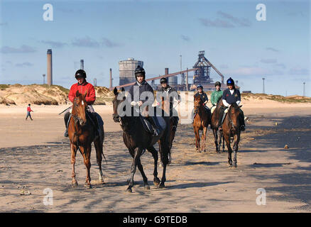 - Courses de galop - Edge Joes Redcar beach Banque D'Images