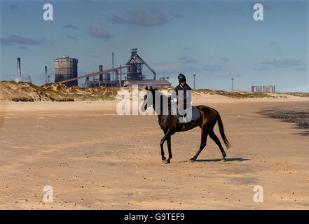 - Courses de galop - Edge Joes Redcar beach Banque D'Images