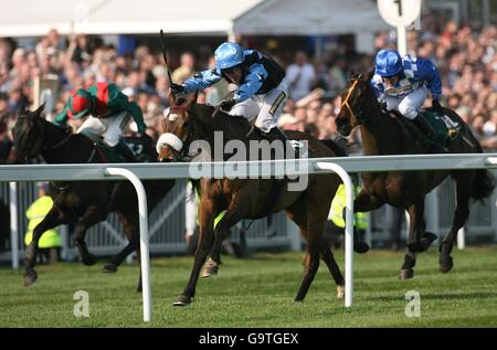 Robbie Power on Silver Birch (au centre) remporte le John Smith's. Grand National Chase (handicap) (Grade 3) Banque D'Images