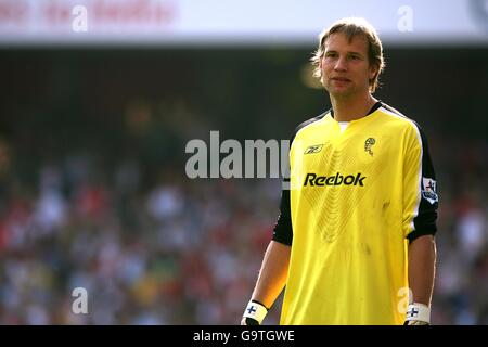 Football - FA Barclays Premiership - Arsenal / Bolton Wanderers - Emirates Stadium. Le gardien de but de Bolton Wanderers Jussi Jaaskelainen Banque D'Images