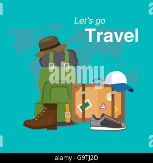 Let's go travel autour du monde illustration illustration Illustration de Vecteur