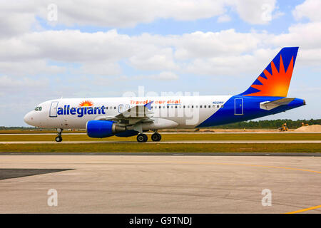 Airbus A320-214 Allegiant à Punta Gorda airport en Floride Banque D'Images