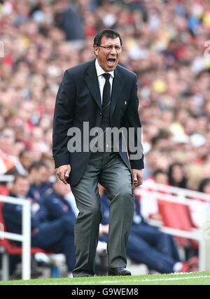 Football - FA Barclays Premiership - Arsenal / Fulham - Emirates Stadium. Lawrie Sanchez, responsable de Fulham Banque D'Images