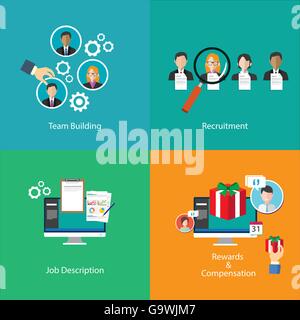 Des ressources humaines de l'équipe icones illustration Illustration de Vecteur