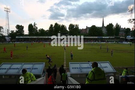 Football - Coca-Cola football League Two - jouer demi-finale - First Leg - Shrewsbury Town / Milton Keynes dons - gay Meadow.Vue générale de gay Meadow, maison de Shrewsbury Town Banque D'Images