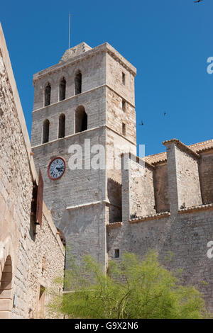 Dalt Vila, la cathédrale, Eivissa, Ibiza, Baléares, Espagne, Europe/ Ibiza Banque D'Images