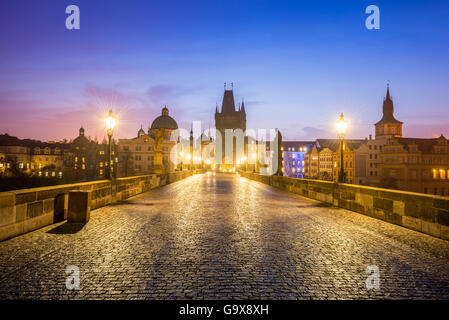 Le Pont Charles, Prague - République Tchèque Banque D'Images