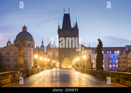 Le Pont Charles, Prague - République Tchèque Banque D'Images