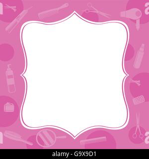 Équipements de coiffure, coiffure, frontière beauté, coiffure boutique, accessoires, objets, icônes Illustration de Vecteur