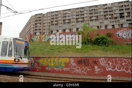 Le stock de pourriture urbaine. Appartements sur Park Hill Estate, Sheffield. Banque D'Images