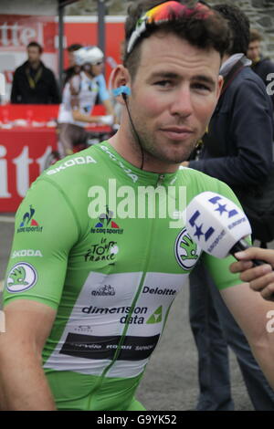 Granville, France, le 4 juillet 2016 Mark Cavendish à partir de la 4ème étape Granville - Angers Crédit : Laurent Locevaphotos Lairys / agence / Alamy Live News Banque D'Images