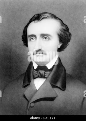 L'écrivain américain Edgar Allan Poe, Edgar Poe (né ; 1809-1849). Portrait par William Sartain, 1896 Banque D'Images