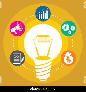 Économie ampoule idée marketing vector illustration concept design Illustration de Vecteur