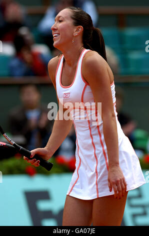 Jelena Jankovic fête lors de son match contre venus Wililams Banque D'Images