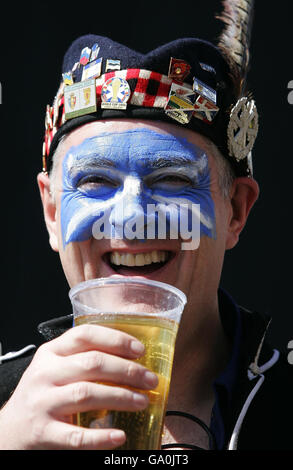 L'Ecosse - Football Fans - Torshavn Banque D'Images