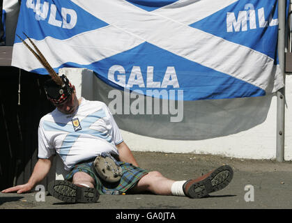 L'Ecosse - Football Fans - Torshavn Banque D'Images