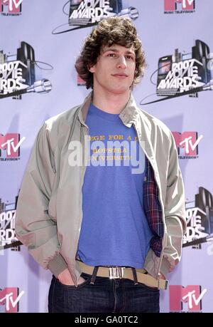 Andy Samberg arrive pour les prix MTV Movie 2007 à l'amphithéâtre Gibson, Universal City, Los Angeles. Banque D'Images