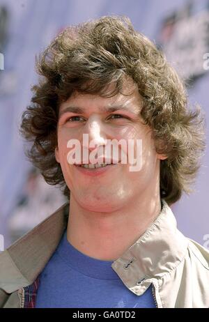 Andy Samberg arrive pour les prix MTV Movie 2007 à l'amphithéâtre Gibson, Universal City, Los Angeles. Banque D'Images