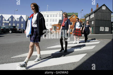 L'Ecosse - Football Fans - Torshavn Banque D'Images