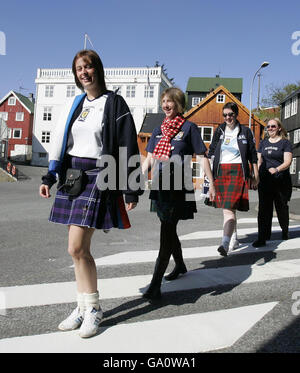 L'Ecosse - Football Fans - Torshavn Banque D'Images