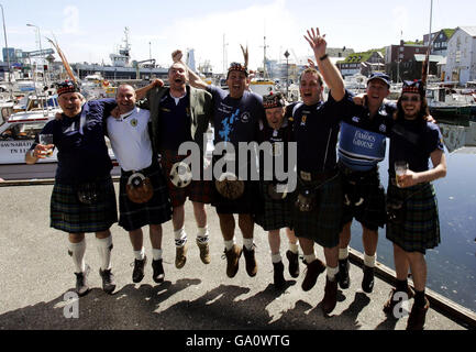 L'Ecosse - Football Fans - Torshavn Banque D'Images