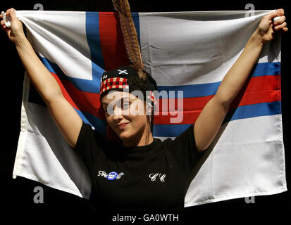 L'Ecosse - Football Fans - Torshavn Banque D'Images