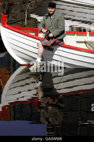 L'Ecosse - Football Fans - Torshavn Banque D'Images