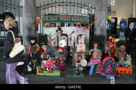 Busker irlandais - Killkenny city Banque D'Images