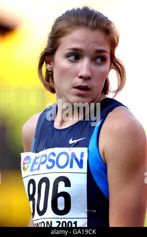 Athlétisme - Championnat du monde de l'IAAF - Edmonton. Jenny Adams, États-Unis Banque D'Images