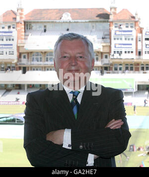 Le nouveau président de la CCI, David Morgan, après une conférence de presse au Brit Oval de Londres. Banque D'Images