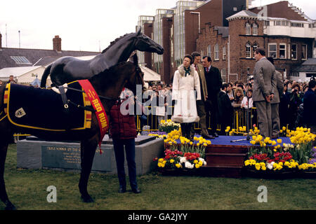 Les courses de chevaux - Martell Aintree - Grand National Banque D'Images