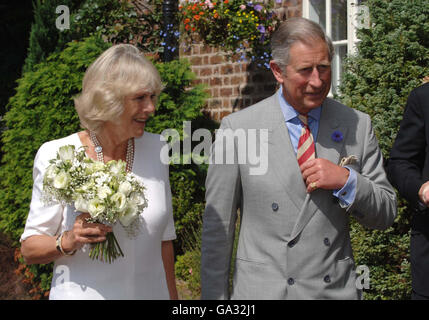 HRH le Prince de Galles et la duchesse de Cornwall visitez aujourd'hui le Cotebrook Shire Horse Centre et le Country Park à Cheshire. Banque D'Images