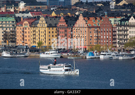 STOCKHOLM SUÈDE 4 mai 2016. Avis de Riddarfjarden et bâtiments sur Kungsholmen. Banque D'Images