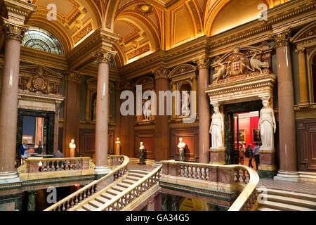 Hall d'escalier, Fitzwilliam Museum, Cambridge, Angleterre, RU, FR Banque D'Images