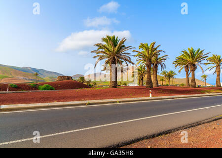 Scenic Route en campagne de île de Lanzarote, Espagne Banque D'Images