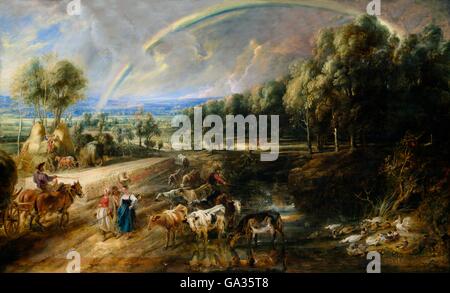 Paysage avec arc-en-ciel, de Peter Paul Rubens, Wallace Collection, London, England, UK, FR, DE L'Europe Banque D'Images