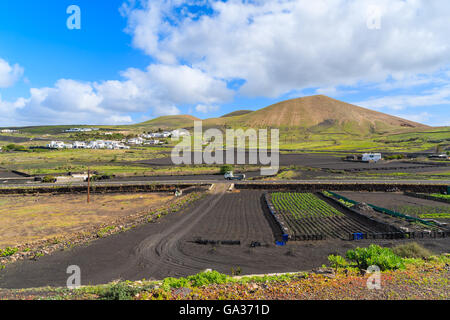 Paysage rural de l'île de Lanzarote village près de Uga, îles de Canaries, Espagne Banque D'Images