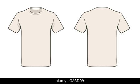 T-shirt blanc modèle. Facile de changer de couleur solide Illustration de Vecteur