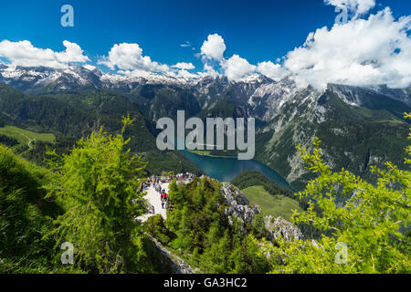 Vue du haut de la montagne jenner au königssee, dans les Alpes bavaroises Banque D'Images