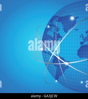 Réseau mondial de technologie avec dot digital world map, vector illustration Illustration de Vecteur