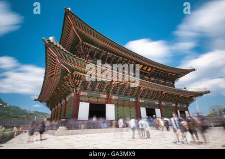 Geunjeongjeon, grande salle, salle du trône du Palais Gyeongbokgung, Séoul, Corée du Sud Banque D'Images