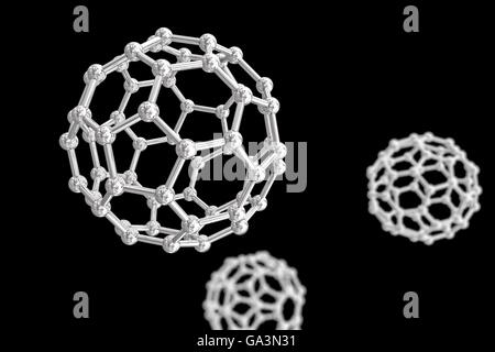 Les nanoparticules, l'oeuvre de l'ordinateur. La nanotechnologie est la conception de systèmes sur les balances du microscopique vers le bas. Ces nanoparticules ont été construit à une échelle suffisamment petite pour interagir avec des molécules individuelles. Les nanoparticules comme ceci pourrait être utilisé pour fournir des traitements médicamenteux ciblés aux secteurs particuliers du corps. D'autres applications possibles des nanoparticules : utilisation comme meteorological, géophysiques, biologiques et de capteurs de surveillance. Banque D'Images