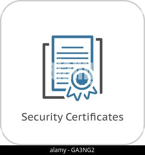 L'icône de certificats de sécurité. Modèle plat. Illustration de Vecteur